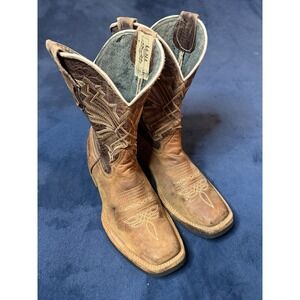 Luma Vintage Women Brown Leather Western Cowgirl Boots Square Toe Sz 7